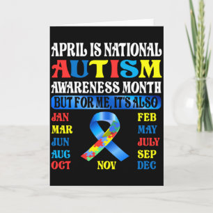 April Is National Autism Awareness Month Kids Boy  Card