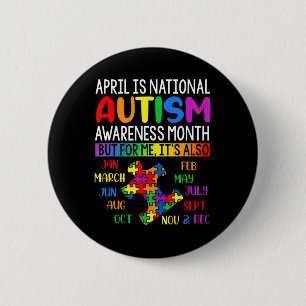 April is National Autism Awareness Month Kids Boys 6 Cm Round Badge