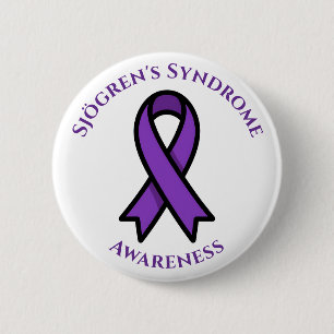 April is Sjögren's Awareness Purple Ribbon 6 Cm Round Badge