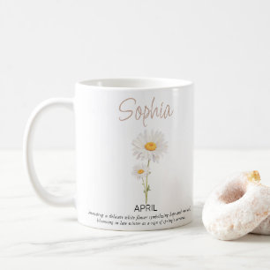 April Personalised Birth Flower Coffee Mug