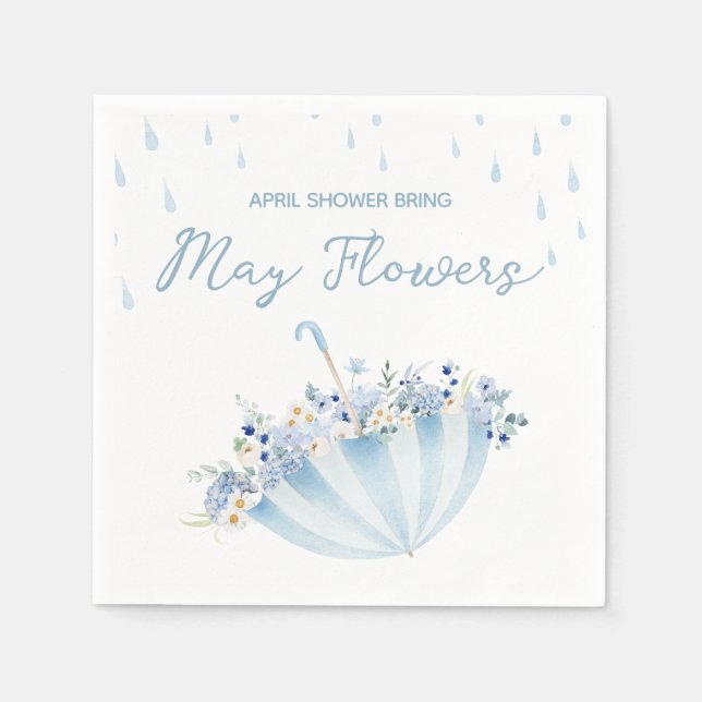 April Shower Bring May Flowers Baby Shower Napkin (Front)