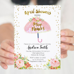 April Shower Bring May Flowers Invitation