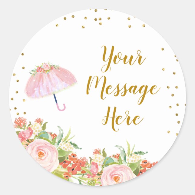 April Showers Bring May Flower Baby Shower Classic Round Sticker (Front)