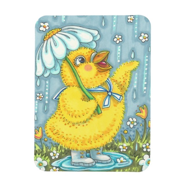APRIL SHOWERS BRING MAY FLOWERS BABY CHICK MAGNET (Vertical)