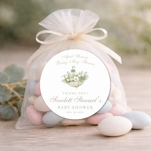 April Showers Bring May Flowers Baby Shower Classic Round Sticker