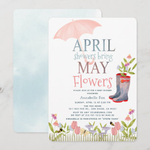 April Showers Bring May Flowers Baby Shower Invita Invitation
