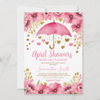 April Showers Bring May Flowers Pink Umbrella