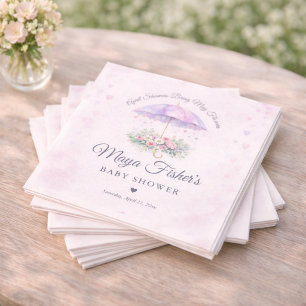 April Showers Bring May Flowers Spring Baby Shower Napkin