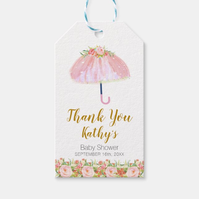 April Showers Bring May Flowers Thank you tag (Front)