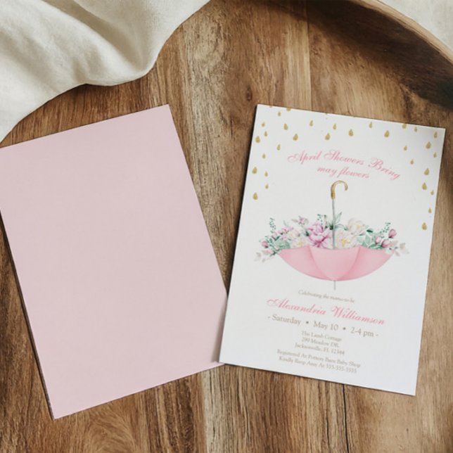 April Showers bring may flowers Umbrella Baby  Invitation (Creator Uploaded)