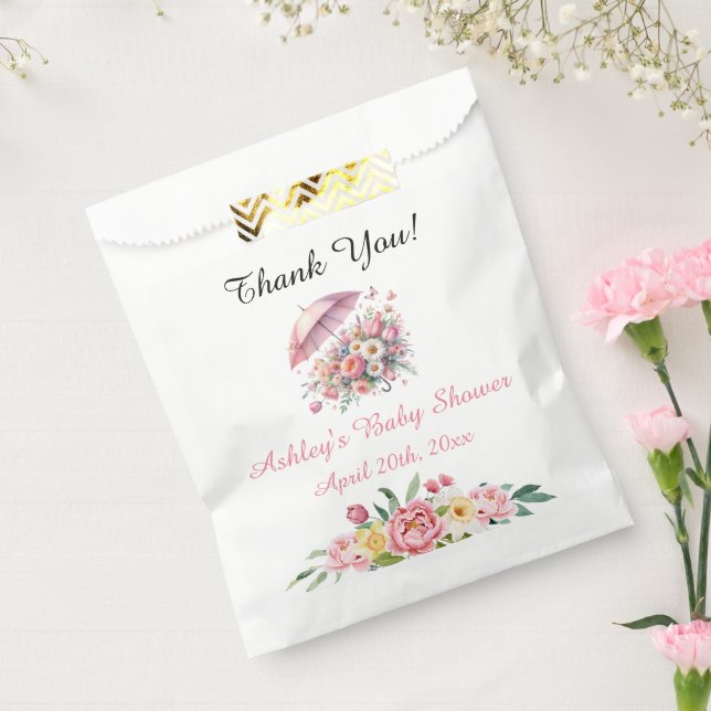 April Showers Brings May Flowers Baby Shower Favour Bags (Sealed)