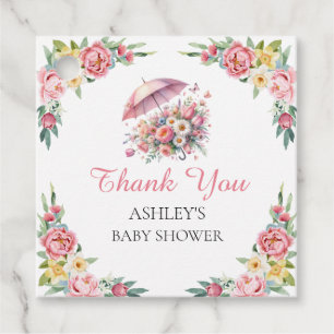 April Showers Brings May Flowers Baby Shower Favour Tags