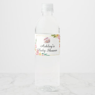 April Showers Brings May Flowers Baby Shower Water Bottle Label