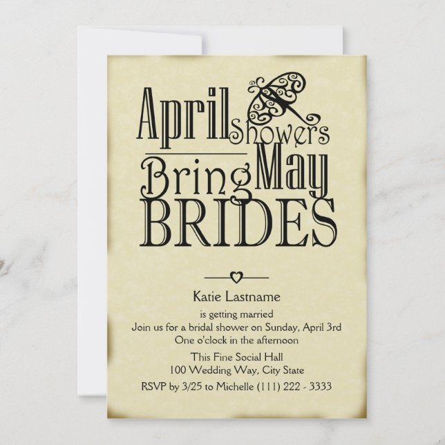 April Showers May Brides Invitation (Front)