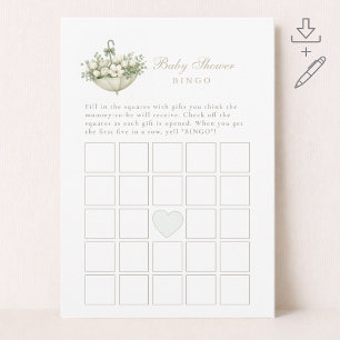 April Showers May Flowers Baby Shower Bingo Card