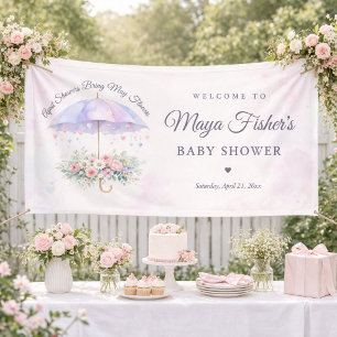 April Showers May Flowers Baby Shower Welcome Banner