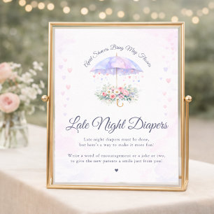 April Showers May Flowers Late Night Diapers Poster