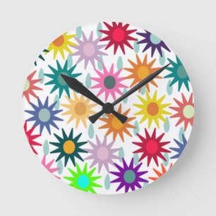 April Showers May Flowers Round Clock