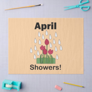 April Showers Pink Daisy Flower Floral Tissue Paper