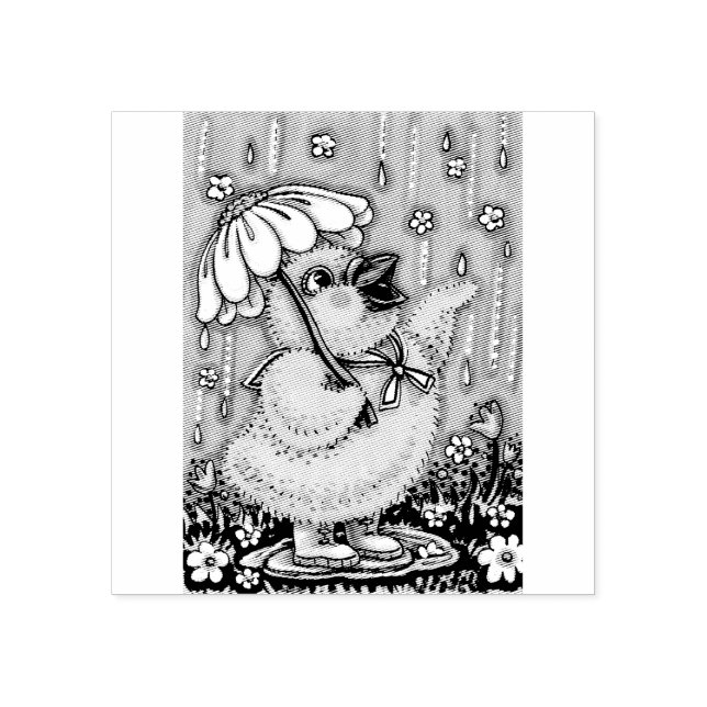 APRIL SHOWERS, SPRING CHICK RUBBER STAMP (Imprint)