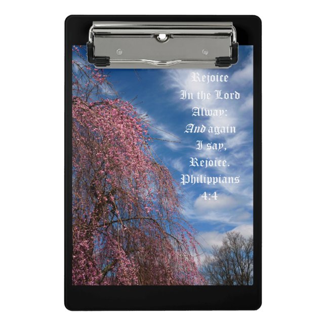 April Sky with Philippians 4:4 Mini Clipboard (Front)