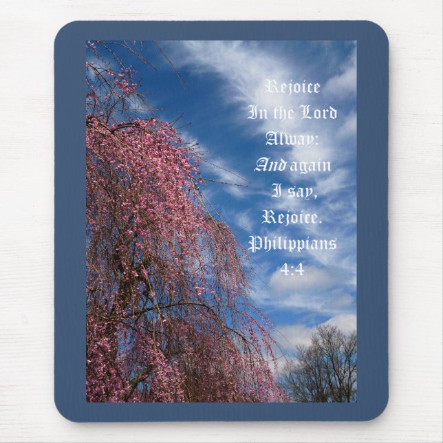 April Sky with Philippians 4:4 Mouse Pad (Front)