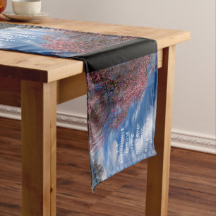 April Sky with Philippians 4:4 Short Table Runner