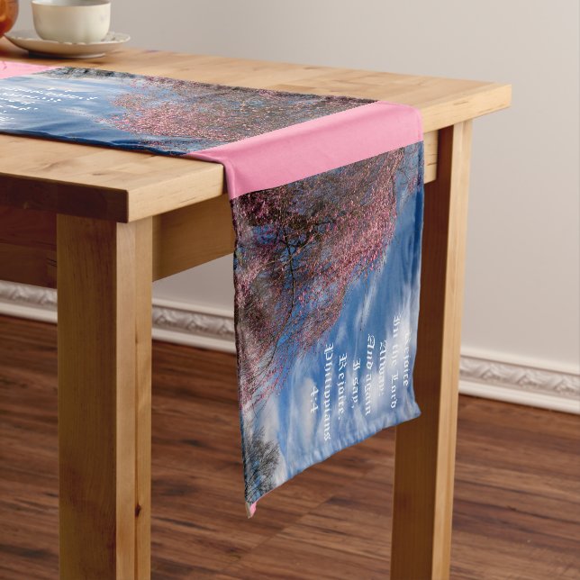 April Sky with Philippians 4:4 Short Table Runner (In Situ)