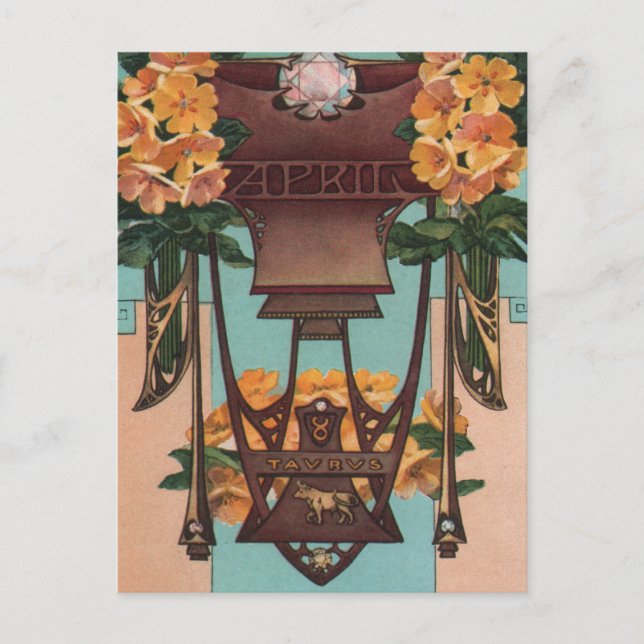 April - Taurus Postcard (Front)
