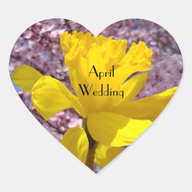 April Wedding seals envelopes Invitations Daffodil (Front)