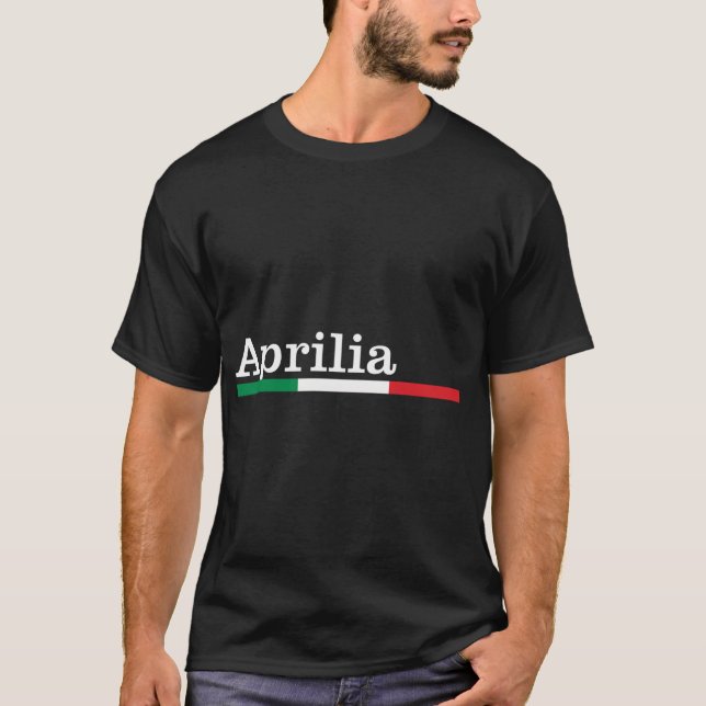 Aprilia Cittã  Italiana Bandiera Italia Maglietta T-Shirt (Front)
