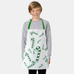 Apron (ao) - Green Candy Canes