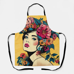 Apron ART Print Women With Flower Wreath