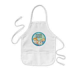 Apron Children Zeevie and Friends for Hanukkah Blu