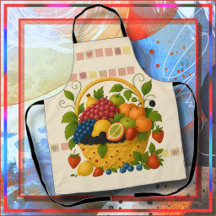 APRON - Colourful Overflowing Fruit Basket