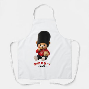 Apron - Cute "Off Duty" British Bear Funny Baking