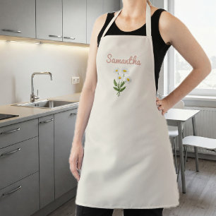 Apron for Women with Daisies