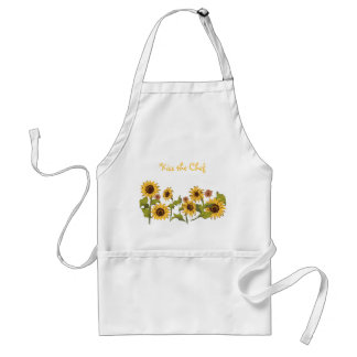 Apron - Kiss the Chef Sunflowers w/ editable text