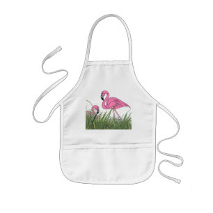 APRON ~ LAWN FLAMINGOS YARD COOK-OUT TIKI BAR