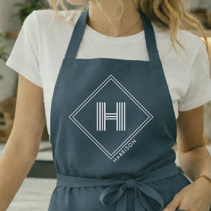 Apron   Modern Geometric Monogrammed Initial