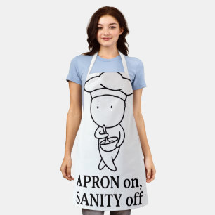 “Apron On Sanity Off” Funny Minimalist Chef Carto Apron