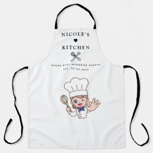 Apron   Personalised Kitchen Name & Chef Cartoon