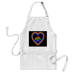 Apron Rainbow Rainbow Heart With Rainbow Paw