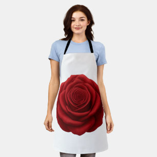 Apron - Red Rose Flower