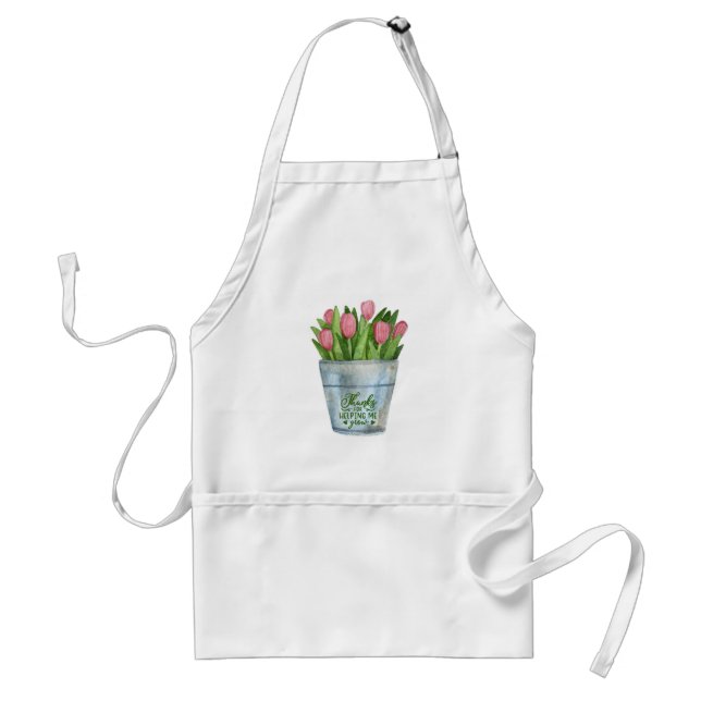 Apron Teacher Gift | Mother's Day | Thanks Tulips (Front)