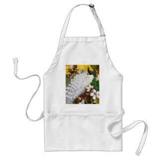Apron: White and Blue Peacocks Standard Apron