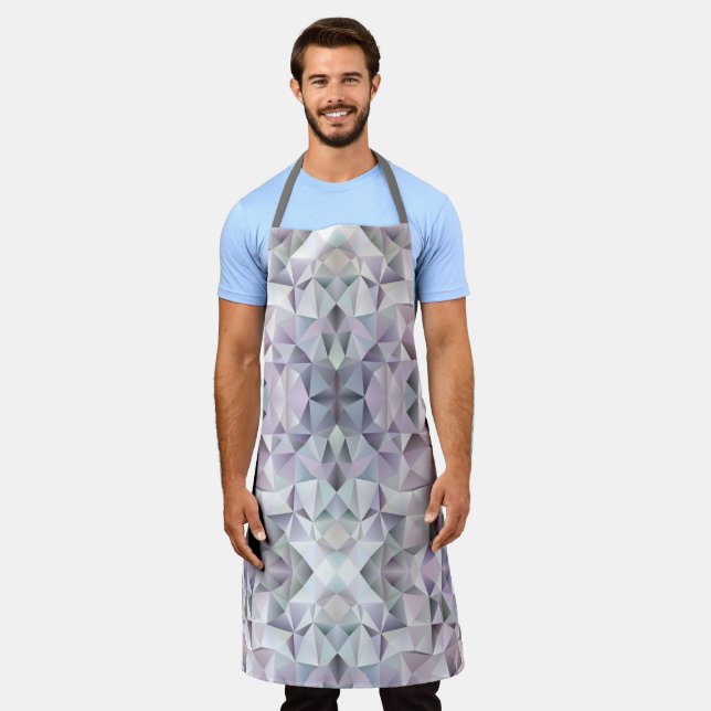 Apron with a geometric pastel pattern  (Worn)