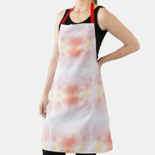 Apron with a red strap, featuring a soft