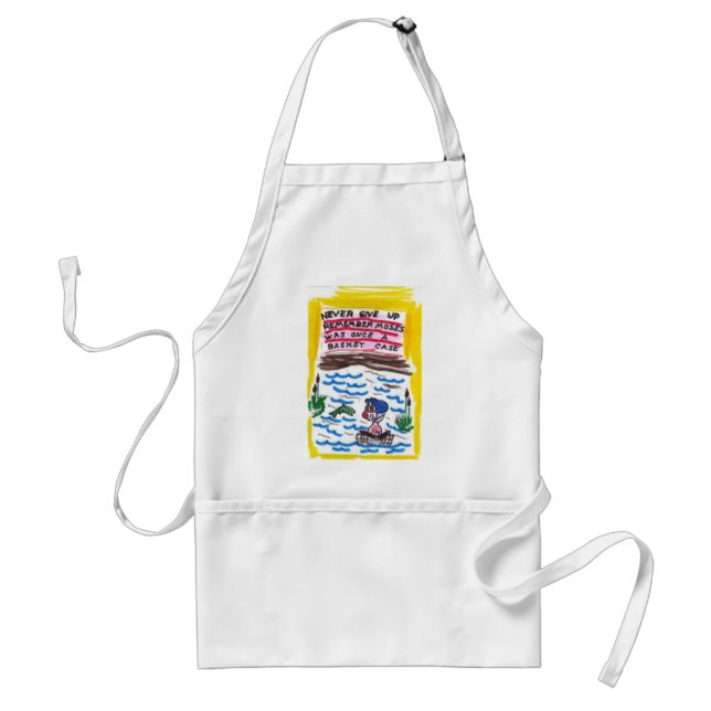 Apron with animated pictures of funny church signs (Front)