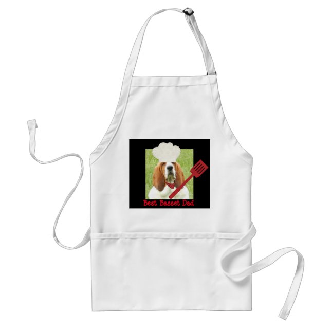 Apron with "Best Basset Dad " logo (Front)